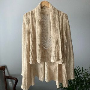 Beige Sweater/ Cardigan Knitted & Knotted XS